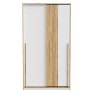 Šatníková skriňa Martina - 118,8x215x57,3 cm (biela, dub)