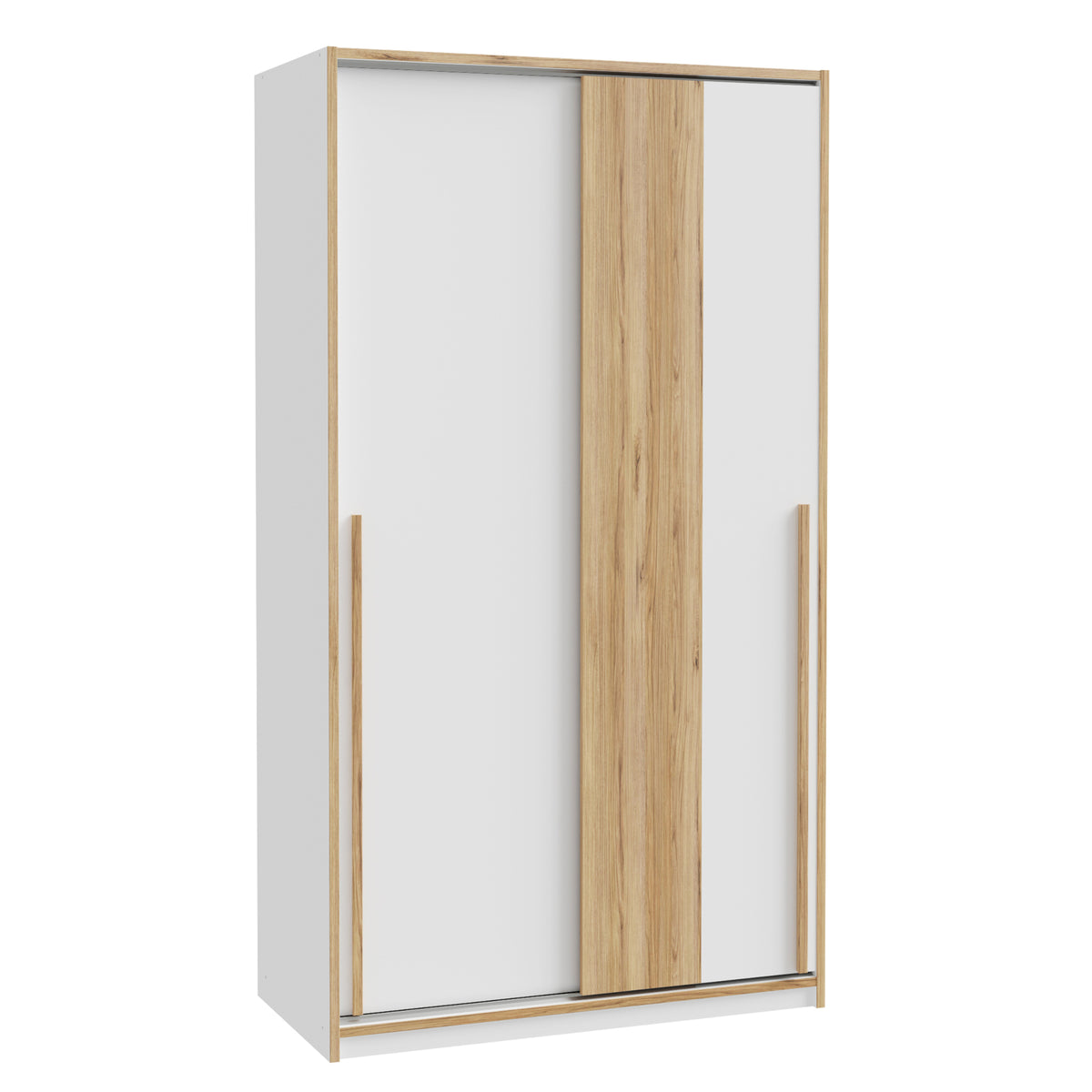 Šatníková skriňa Martina - 118,8x215x57,3 cm (biela, dub)