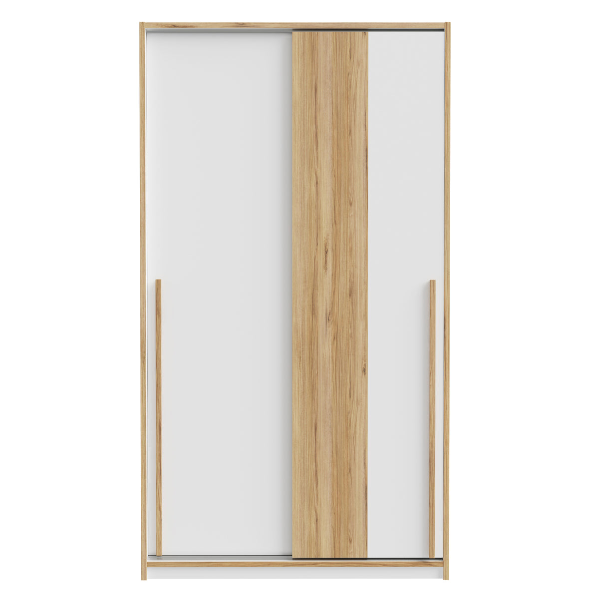 Šatníková skriňa Martina - 118,8x215x57,3 cm (biela, dub)