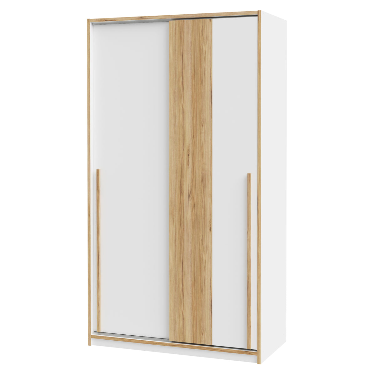 Šatníková skriňa Martina - 118,8x215x57,3 cm (biela, dub)
