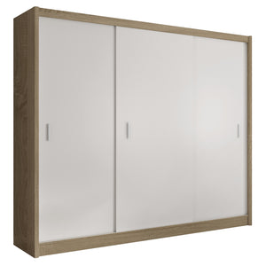 Šatníková skriňa Pop 2 - 250x215x61 cm (dub sonoma, biela) II. akosť