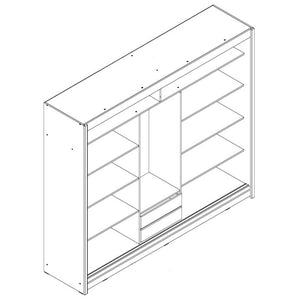 Šatníková skriňa Pop 2 - 250x215x61 cm (dub sonoma, biela) II. akosť