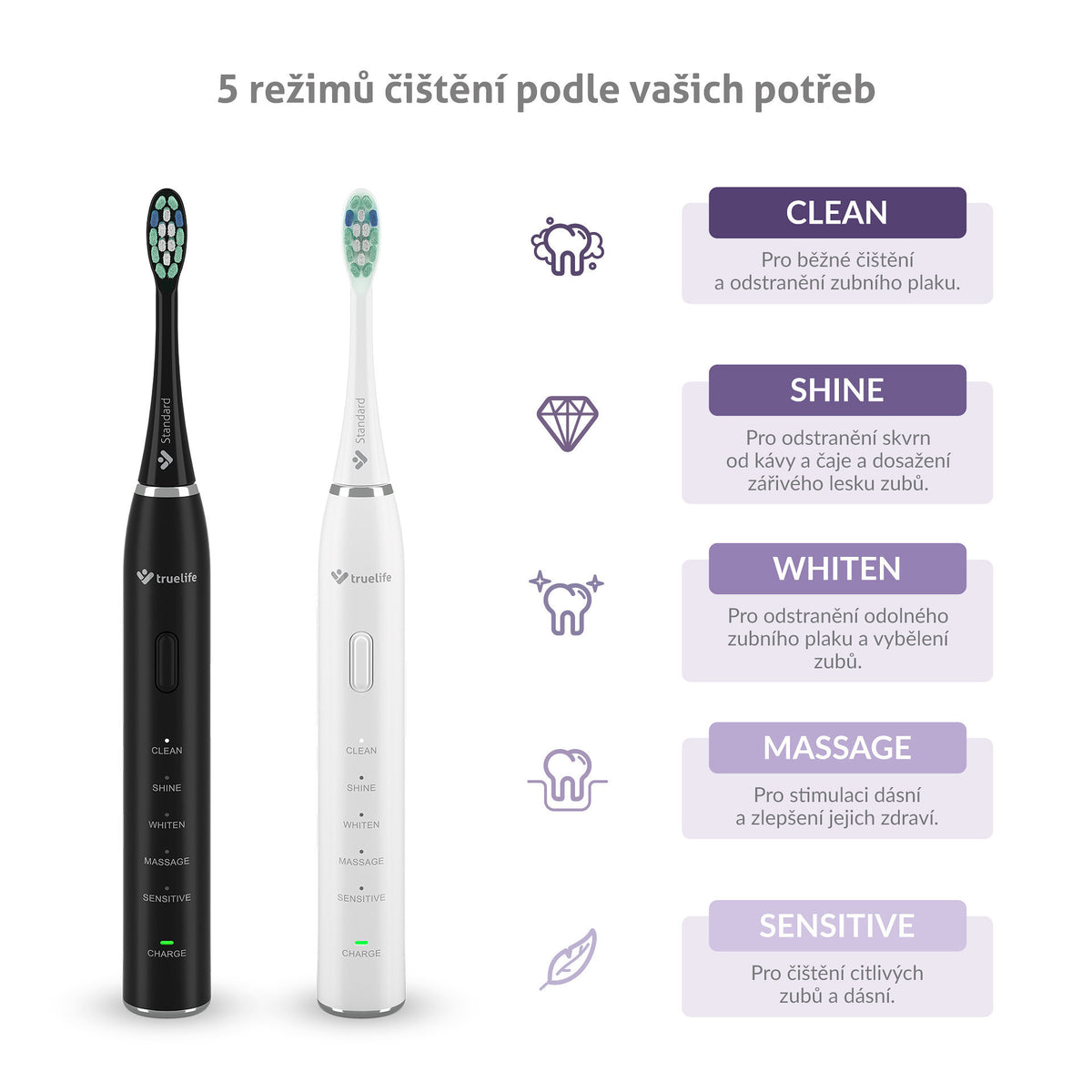 Sonická zubná kefka TrueLife SonicBrush Clean30 Duo, 2ks