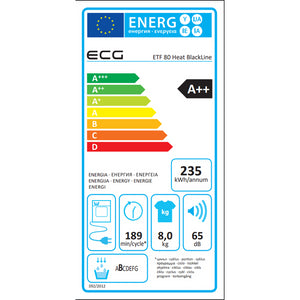 Sušička bielizne ECG ETF 80 HEAT BLACK, A, 59,6 cm
