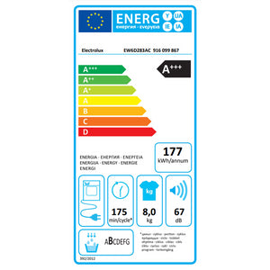 Sušička bielizne Electrolux EW6D283AC, A+++, 8 kg