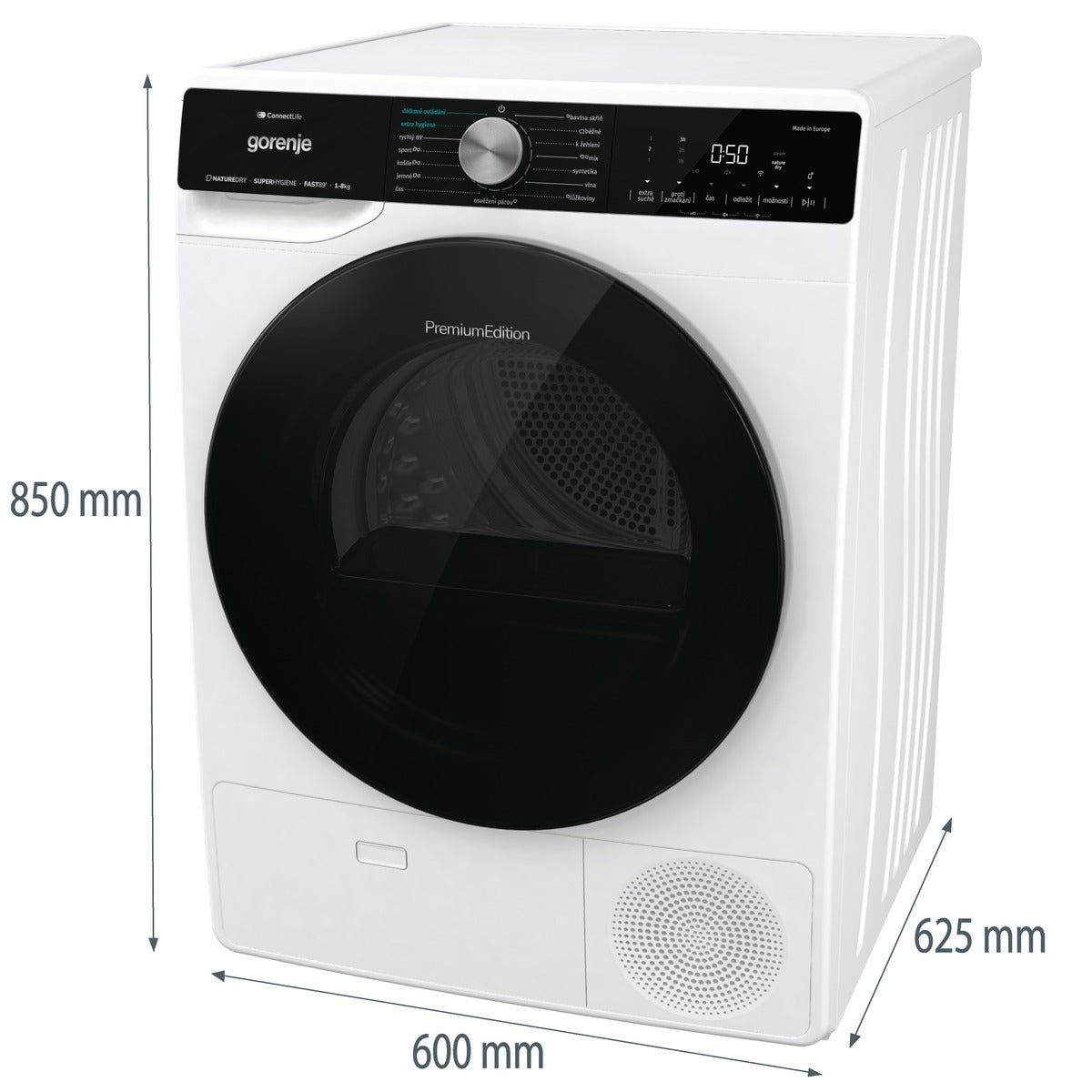Sušička bielizne Gorenje D2NS83SW/CZ, A+++, 8kg VYBALENÉ