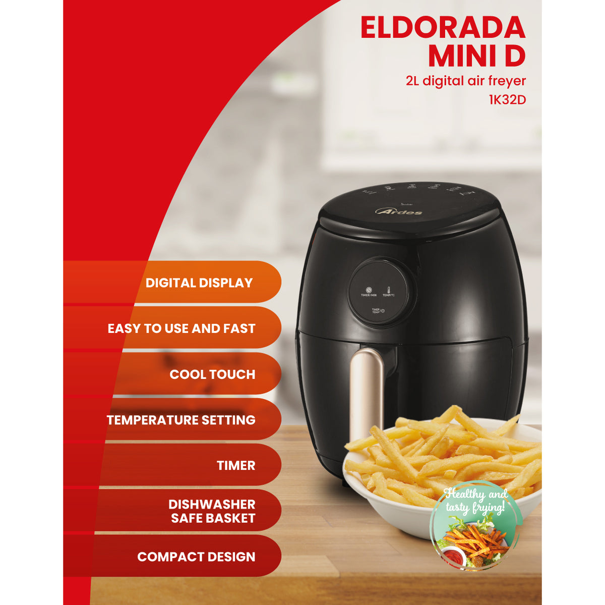 Teplovzdušná fritéza Ardes K32D, 2l