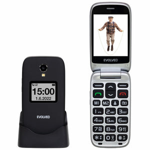 Tlačidlový telefón Evolveo EasyPhone FS, čierna VYBALENÉ