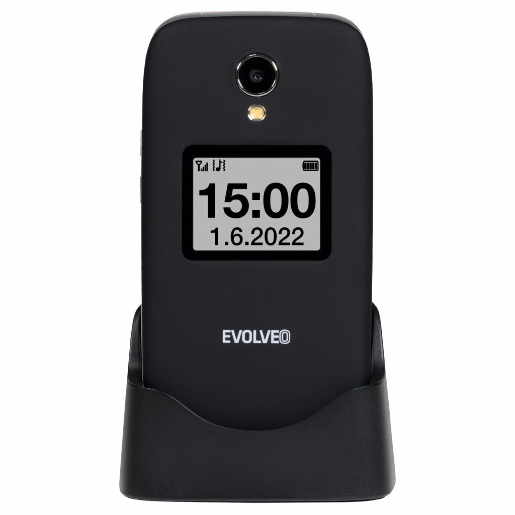 Tlačidlový telefón Evolveo EasyPhone FS, čierna VYBALENÉ