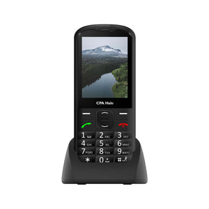 Tlačidlový telefón pre seniorov CPA Halo 18, čierna VYBALENÉ