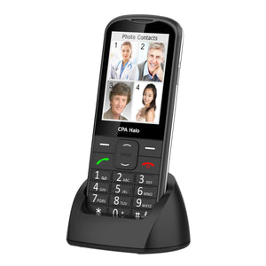 Tlačidlový telefón pre seniorov CPA Halo 28, čierny VYBALENÉ