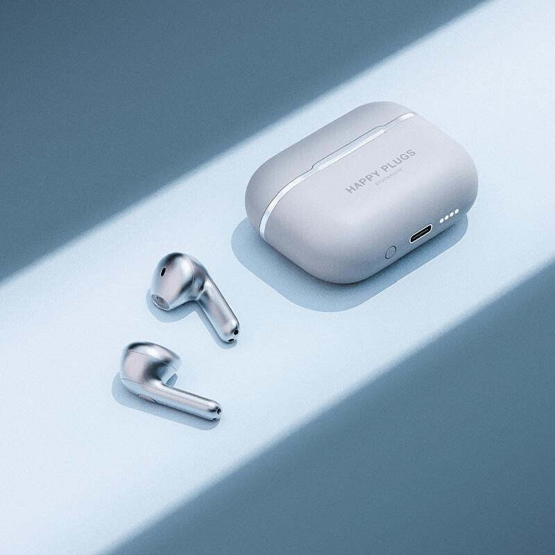 True Wireless slúchadlá Happy Plugs Hope, strieborná JAVÉ ZNÁMKY POUŽITIA