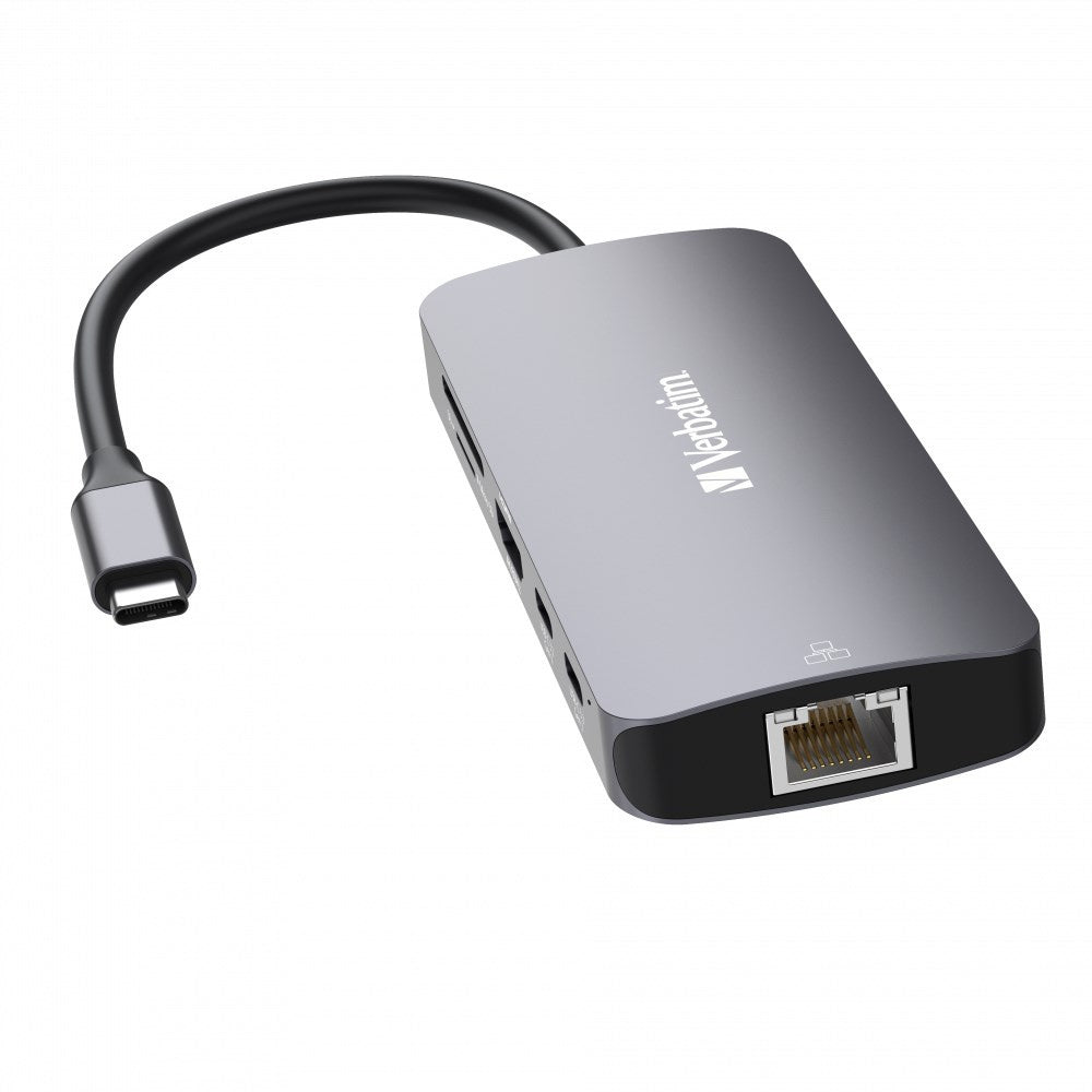 USB-C hub Verbatim 9,HDMI,RJ45,2xUSB-C,3xUSB-A,SD,microSD