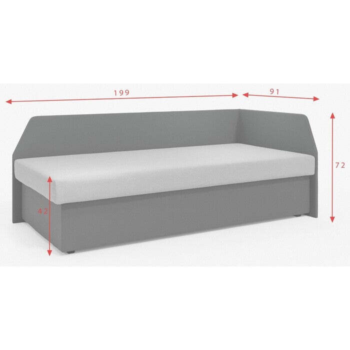 Válenda Amber 90x200, tmavě šedá, pravý roh II. akosť
