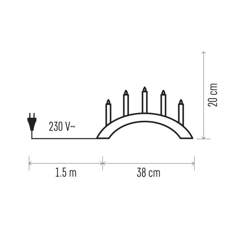 Vianočné osvetlenie Emos ZY2218, šedý drevený oblúk, 40x28 cm VYBALENÉ