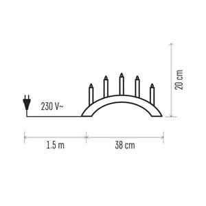 Vianočné osvetlenie Emos ZY2218, šedý drevený oblúk, 40x28 cm VYBALENÉ