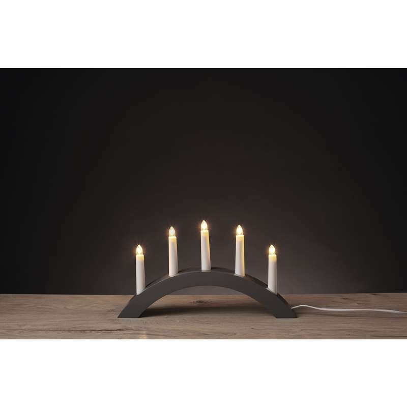 Vianočné osvetlenie Emos ZY2218, šedý drevený oblúk, 40x28 cm VYBALENÉ