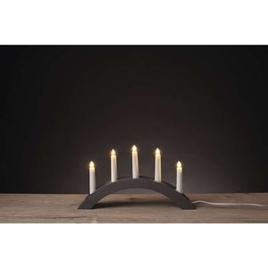 Vianočné osvetlenie Emos ZY2218, šedý drevený oblúk, 40x28 cm VYBALENÉ