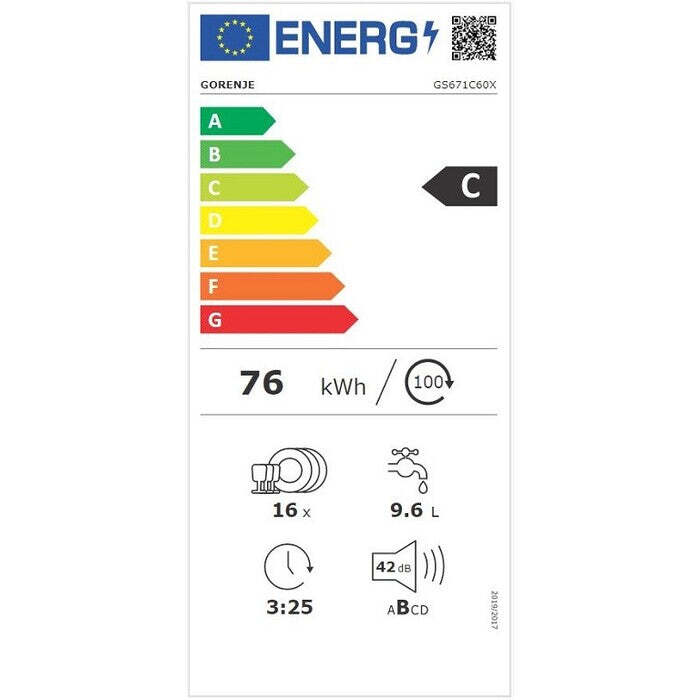 Voľne stojaca umývačka riadu Gorenje GS671C60X, 60cm VYBALENÉ