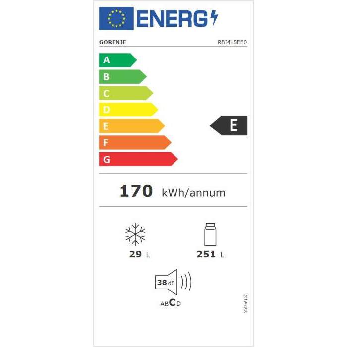 Vstavaná kombinovaná chladnička s mrazničkou Gorenje RBI418EE0