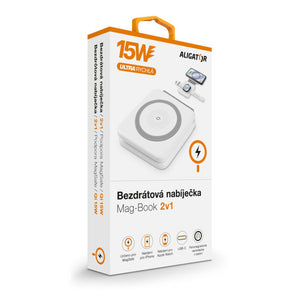2v1 Bezdrôtová nabíjačka Aligator Mag-Book, MagSafe+Watch, 15W