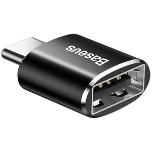 Baseus USB-A samica/USB Type-C samec redukcia 2.4A černá