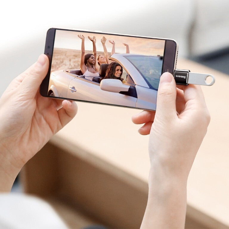 Baseus USB-A samica/USB Type-C samec redukcia 2.4A černá