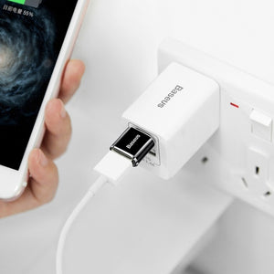 Baseus USB-A samica/USB Type-C samec redukcia 2.4A černá