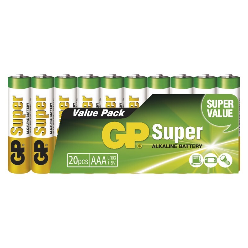 Batérie GP Super Alkaline, AAA, 20ks