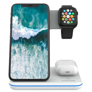 Bezdrôtová nabíjačka CANYON 3v1 pre apple zariadenia, biela