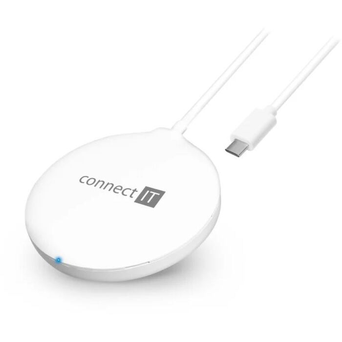 Bezdrôtová nabíjačka CONNECT IT 15W s magnetickým pruhom, biela