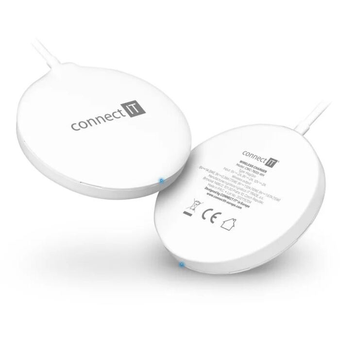 Bezdrôtová nabíjačka CONNECT IT 15W s magnetickým pruhom, biela