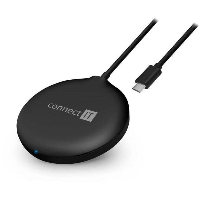 Bezdrôtová nabíjačka CONNECT IT 15W s magnetickým pruhom, čierna