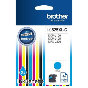 Brother originálny ink LC-525XLC, cyan, 1300str.