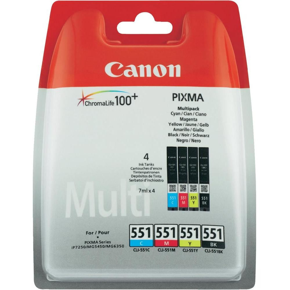 Canon originálny ink CLI551,CMYK,blistr s ochranou,4x7ml