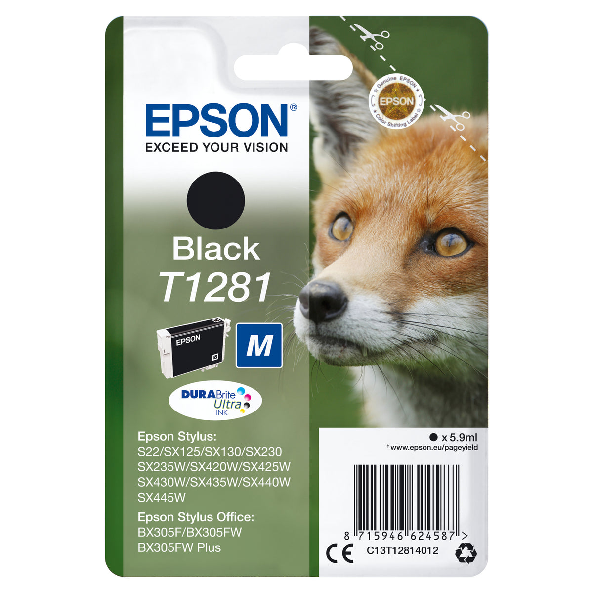 Epson originálny ink C13T12814012, T1281, black, 5,9ml