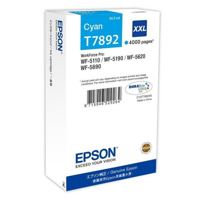 Epson originálny ink C13T789240, T789, XXL, cyan, 4000str., 34ml