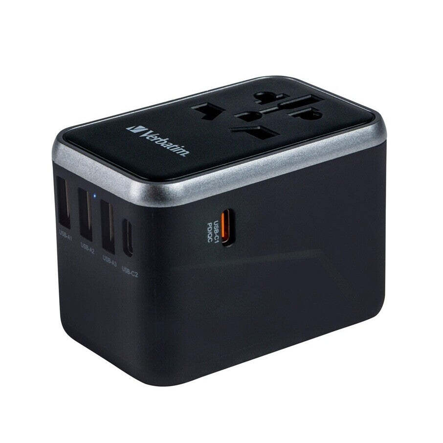 Cestovný adaptér VERBATIM UTA-04 2x USB-C, USB-A