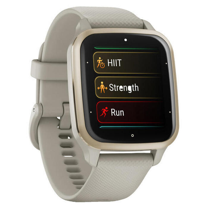 Chytré hodinky Garmin Venu SQ 2 Music, zlatá + béžový remienok