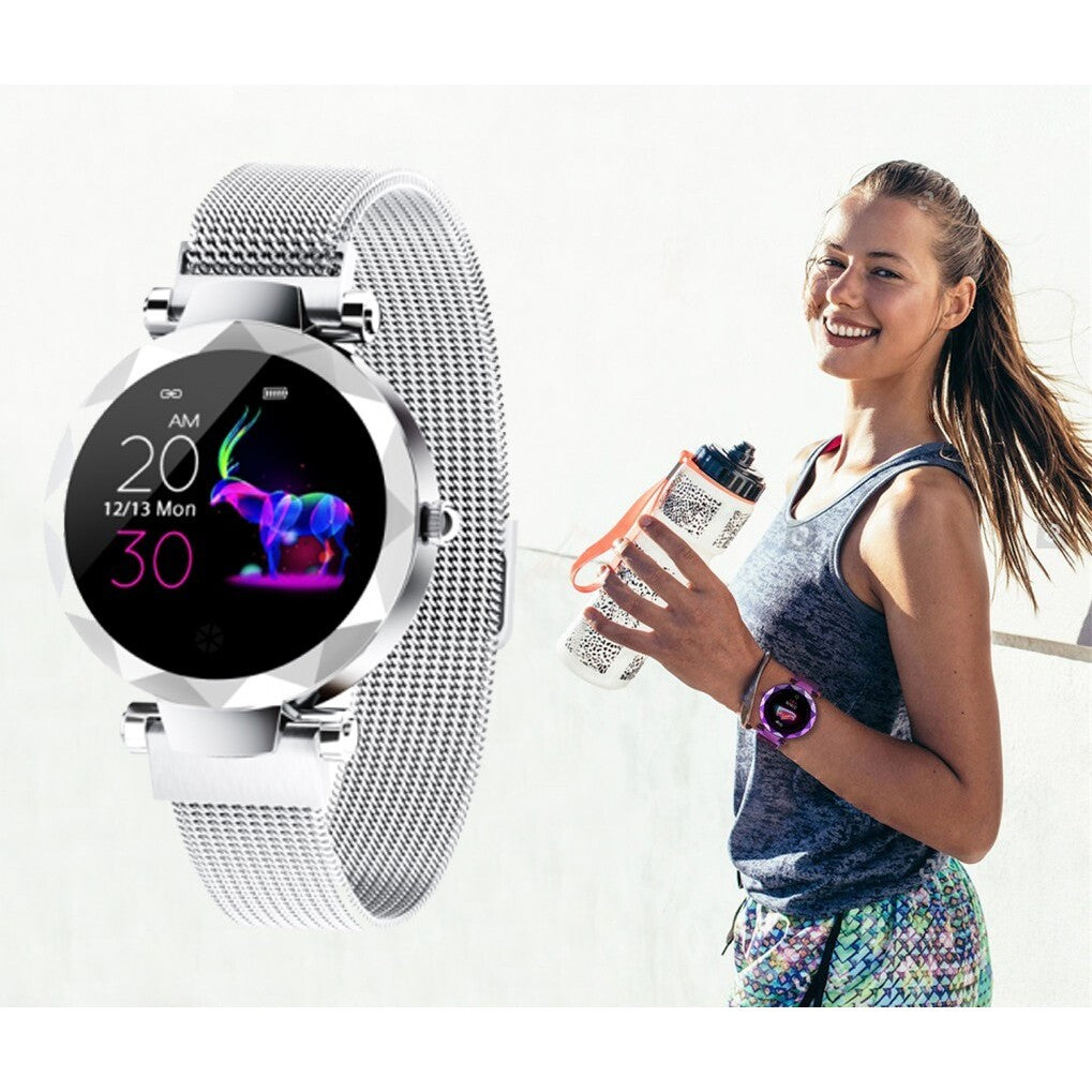 Dámske smart hodinky Immax SW12, mag. rem., strieborná, POUŽITÝ