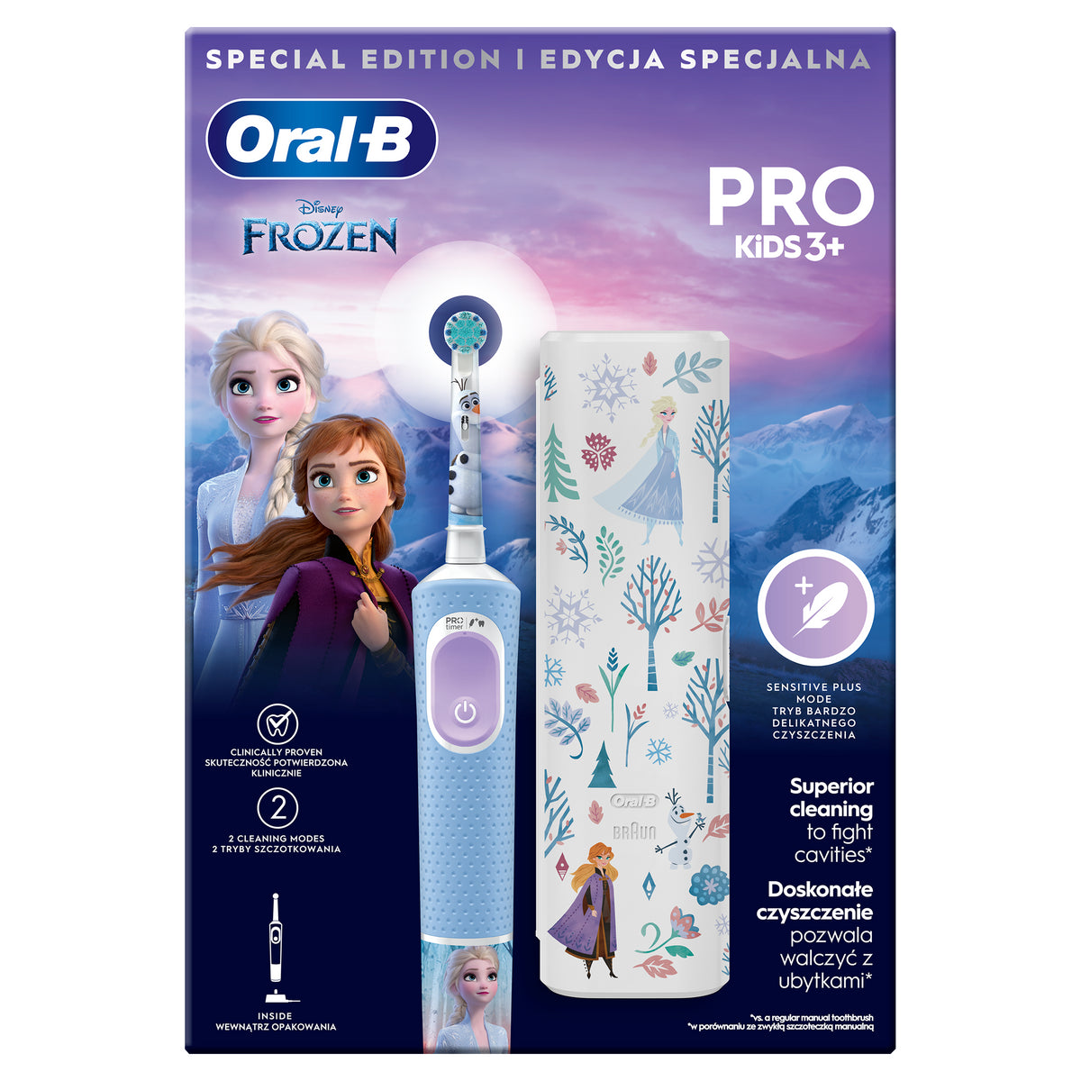 Detská zubná kefka Oral-B Vitality Pro Kids Frozen + púzdro