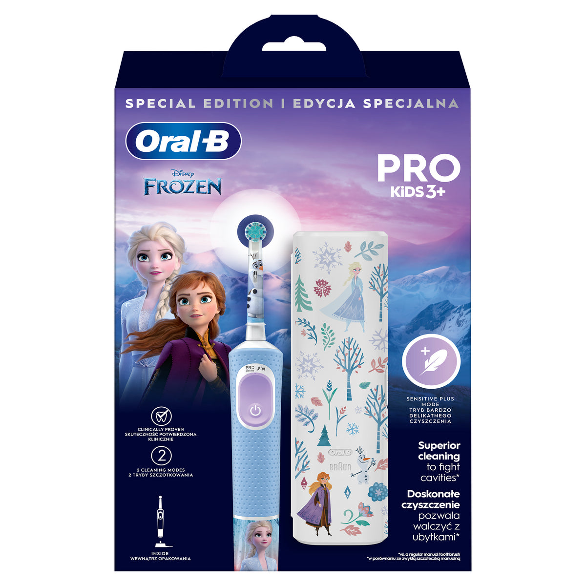 Detská zubná kefka Oral-B Vitality Pro Kids Frozen + púzdro