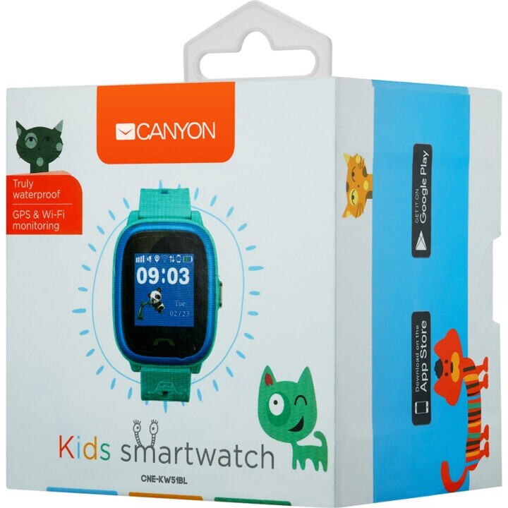 Detské smart hodinky Canyon Polly Kids, GPS + GSM, modrá