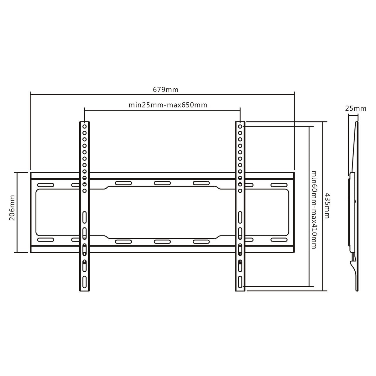 Držiak TV AQ OKDR64F, 37&quot;-70&quot;, 40kg, fixný