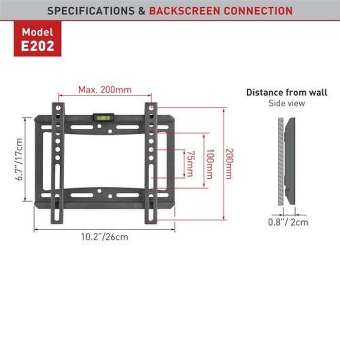 Držiak TV Barkan E202.B BARE202, max 39&quot;, 30 kg, fixný