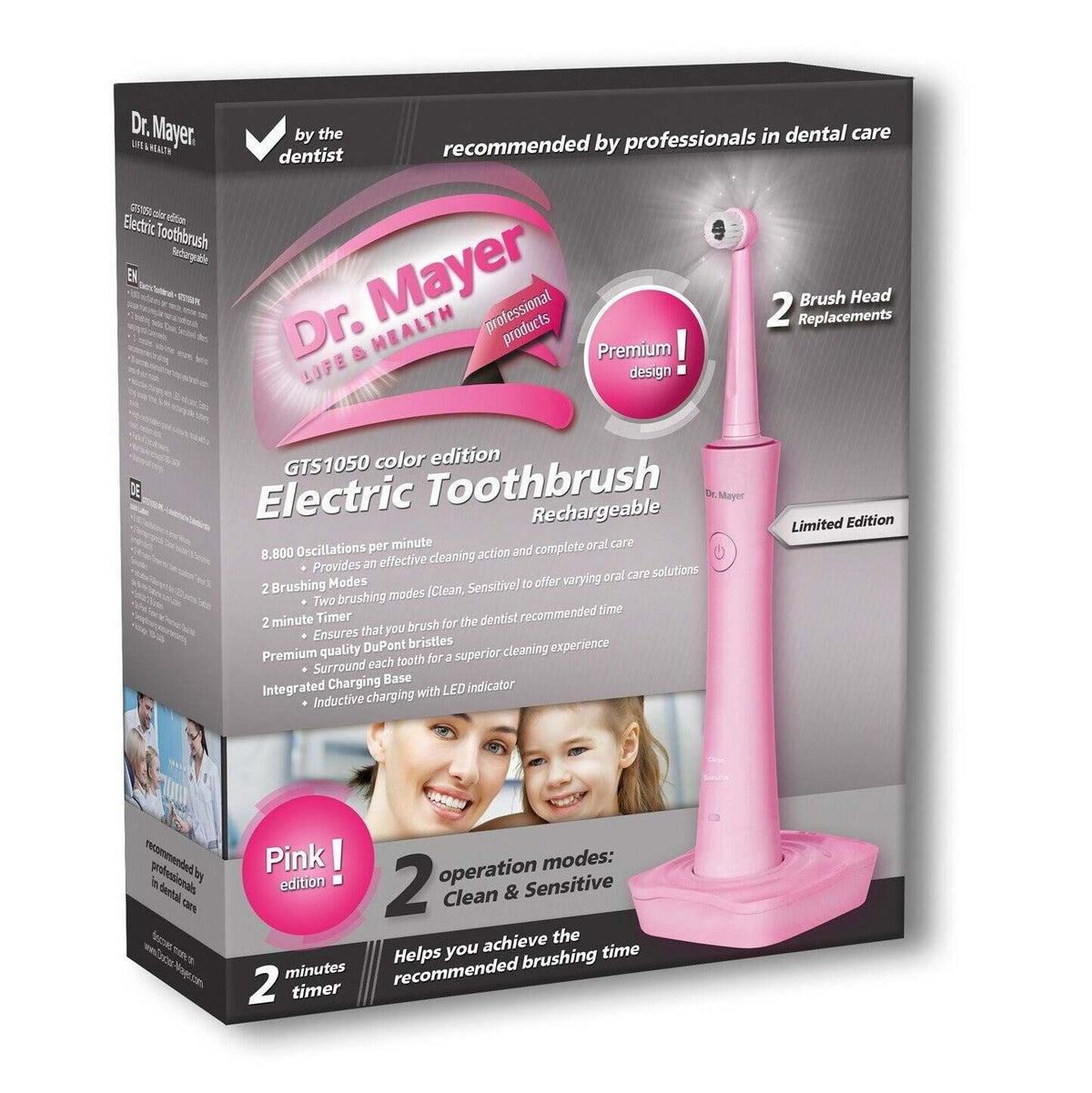 Elektrická zubná kefka Dr. Mayer GTS1050 pink