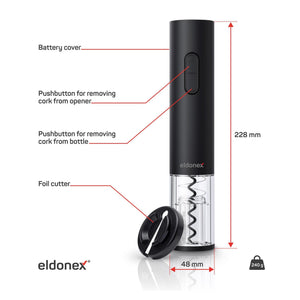 Elektrický otvárač na víno ELDONEX WineSpin, čierny
