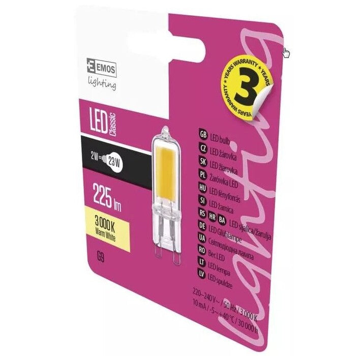 Emos ZQ9520 LED žiarovka Classic JC E 2W G9 teplá biela