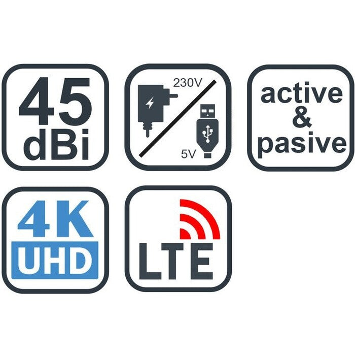 Evolveo XANY 2A LTE TV anténa 45dBi aktívna izbová