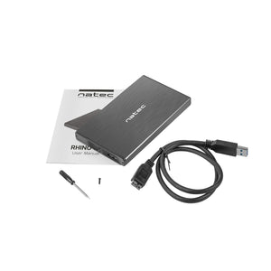 Externý box pre HDD 2,5'' USB 3.0 Natec Rhino Go, hliník, čierny